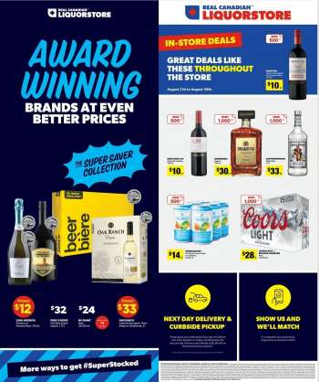 Circulaire Real Canadian Liquorstore - 21 Août 2023 - 30 Août 2023.