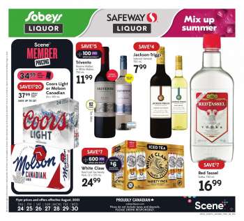 Circulaire Sobeys Liquor - 24 Août 2023 - 30 Août 2023.