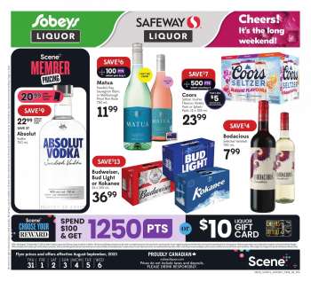 Circulaire Sobeys Liquor - 31 Août 2023 - 06 Septembre 2023.