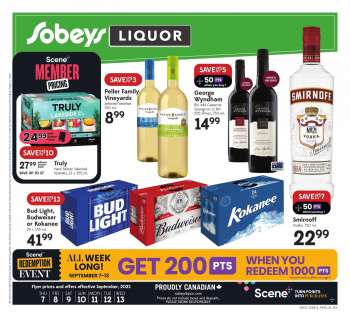 Circulaire Sobeys Liquor - 07 Septembre 2023 - 13 Septembre 2023.