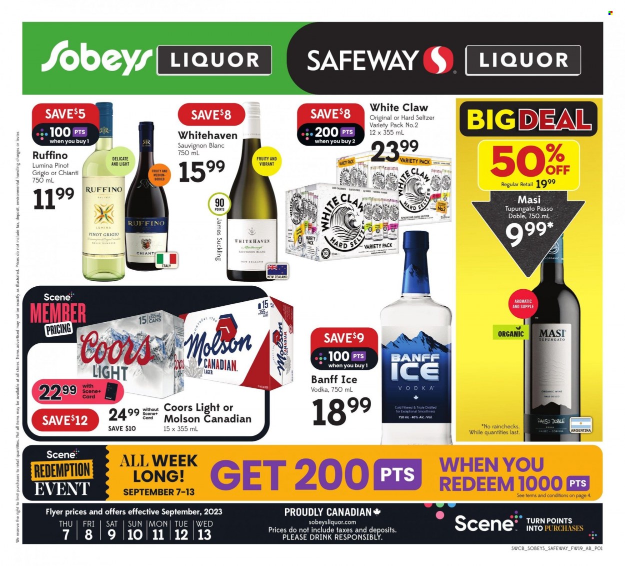 Sobeys Liquor flyer - September 07, 2023 - September 13, 2023. Page 1