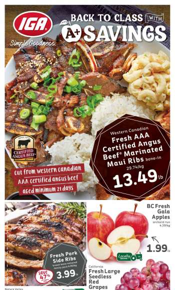 IGA Simple Goodness Flyer - September 08, 2023 - September 14, 2023.