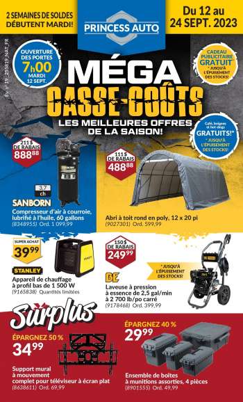 Circulaire Princess Auto