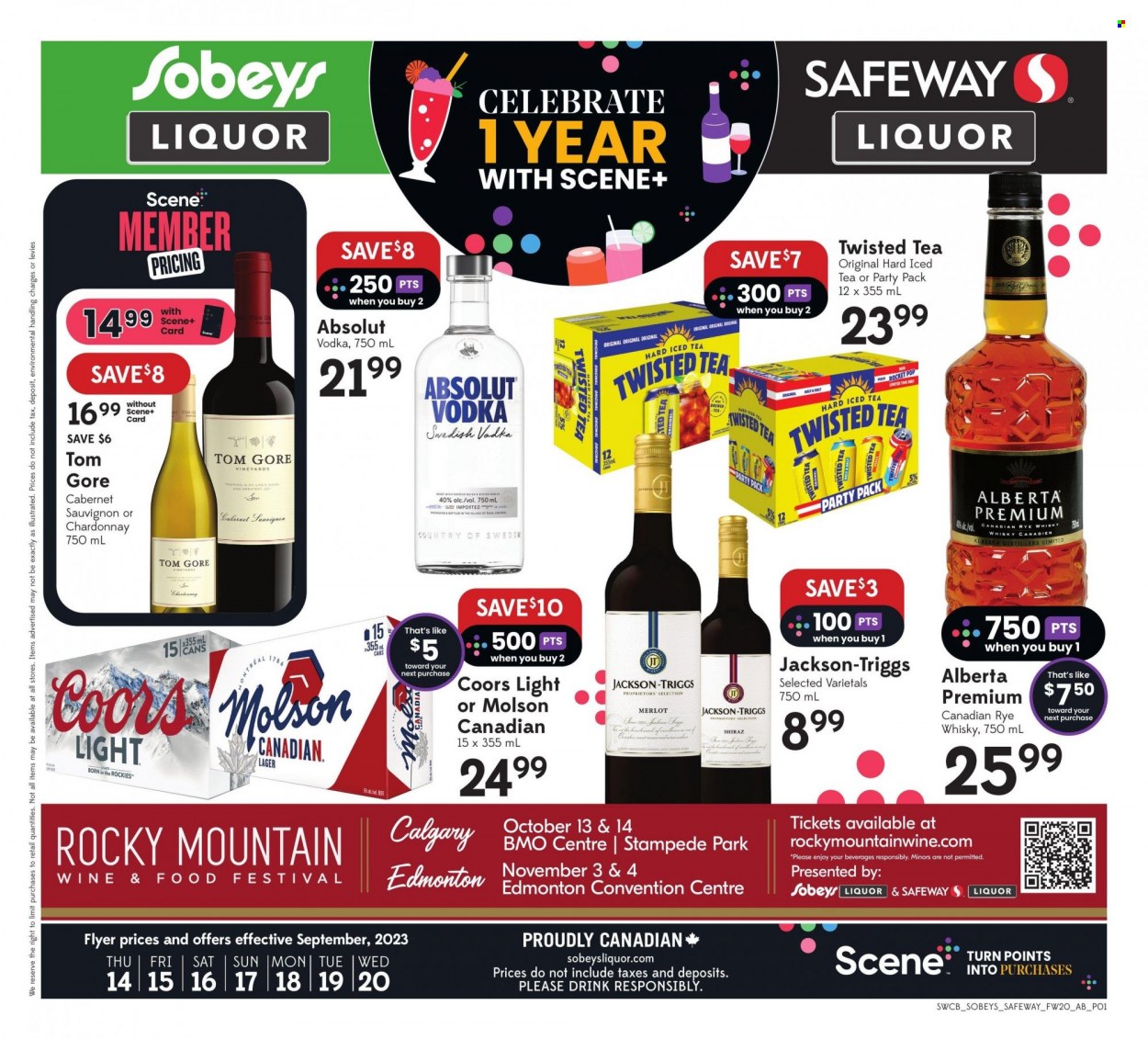 Sobeys Liquor flyer - September 14, 2023 - September 20, 2023. Page 1