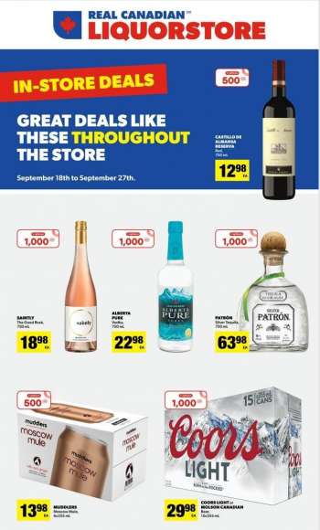 Circulaire Real Canadian Liquorstore - 18 Septembre 2023 - 27 Septembre 2023.