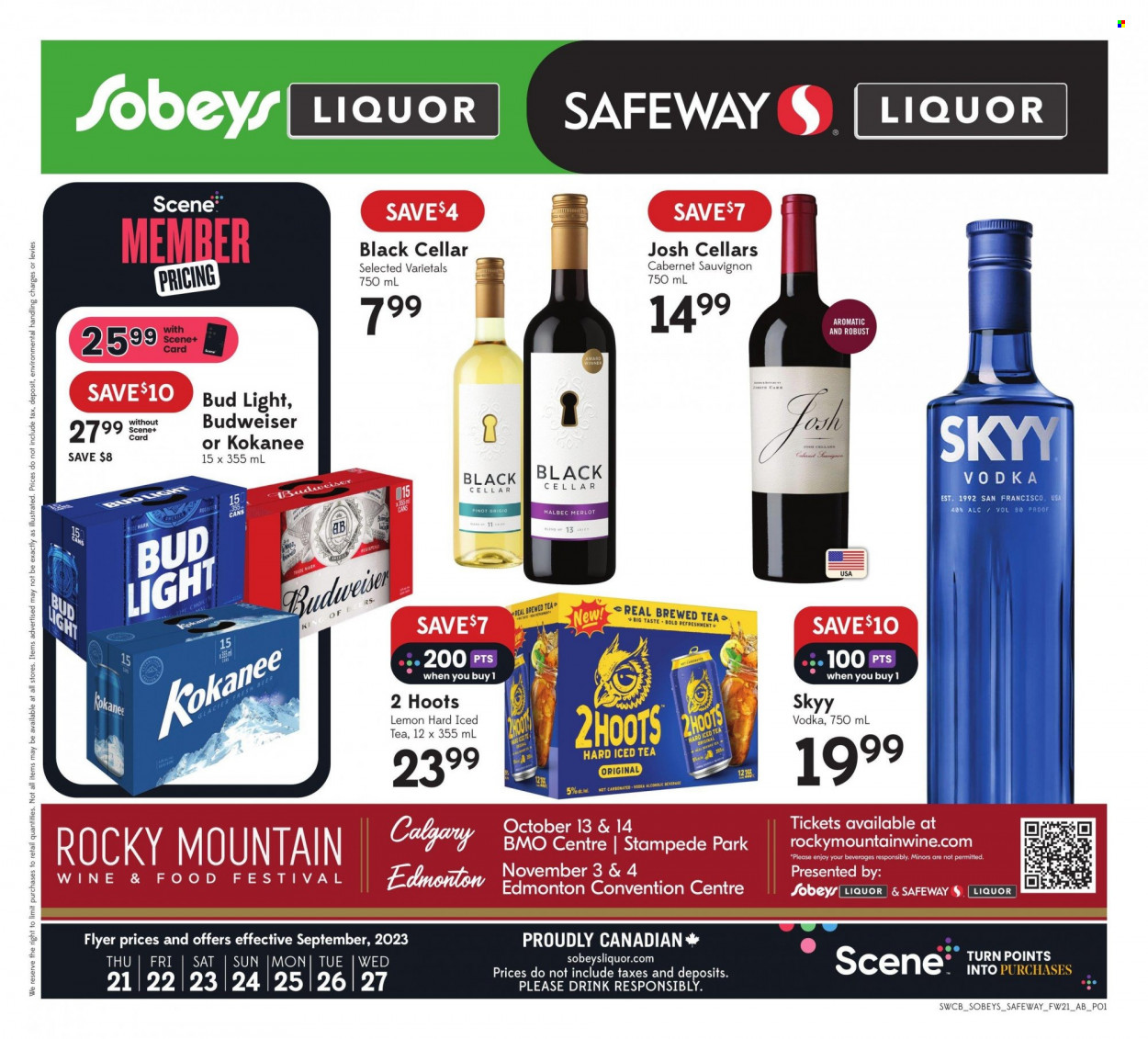 Sobeys Liquor flyer - September 21, 2023 - September 27, 2023. Page 1