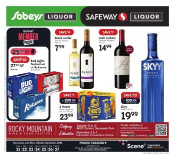 Circulaire Sobeys Liquor - 21 Septembre 2023 - 27 Septembre 2023.