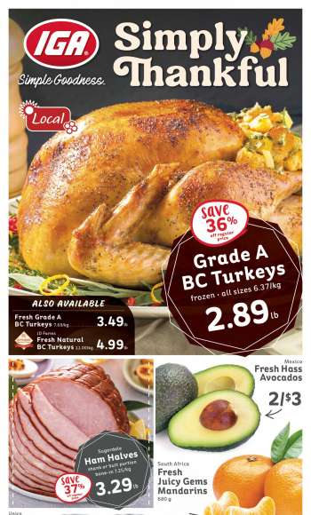 IGA Simple Goodness Flyer - September 29, 2023 - October 05, 2023.