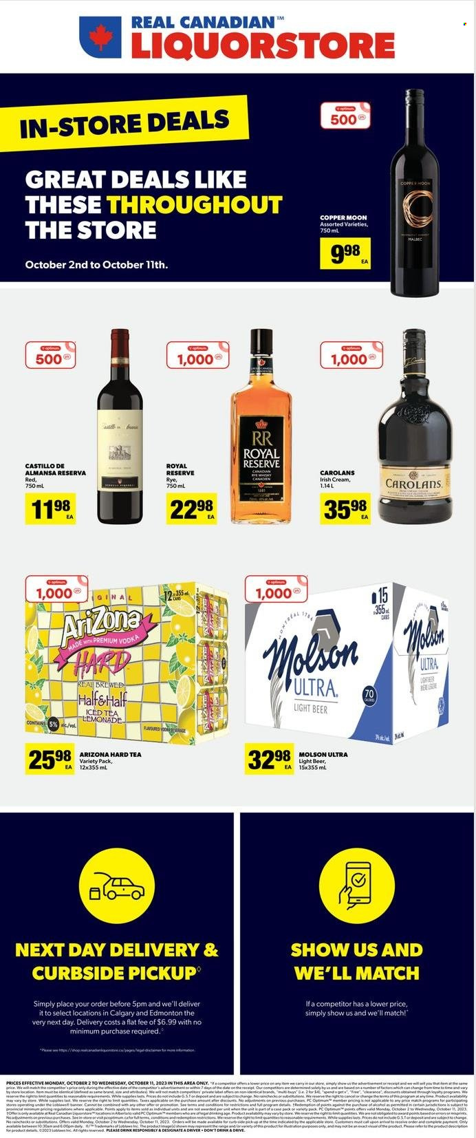 Real Canadian Liquorstore flyer - October 02, 2023 - October 11, 2023. Page 1