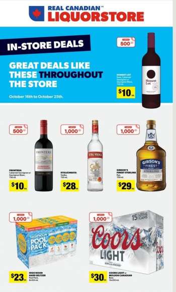 Real Canadian Liquorstore Flyer - October 16, 2023 - October 25, 2023.