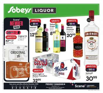Circulaire Sobeys Liquor - 02 Novembre 2023 - 08 Novembre 2023.