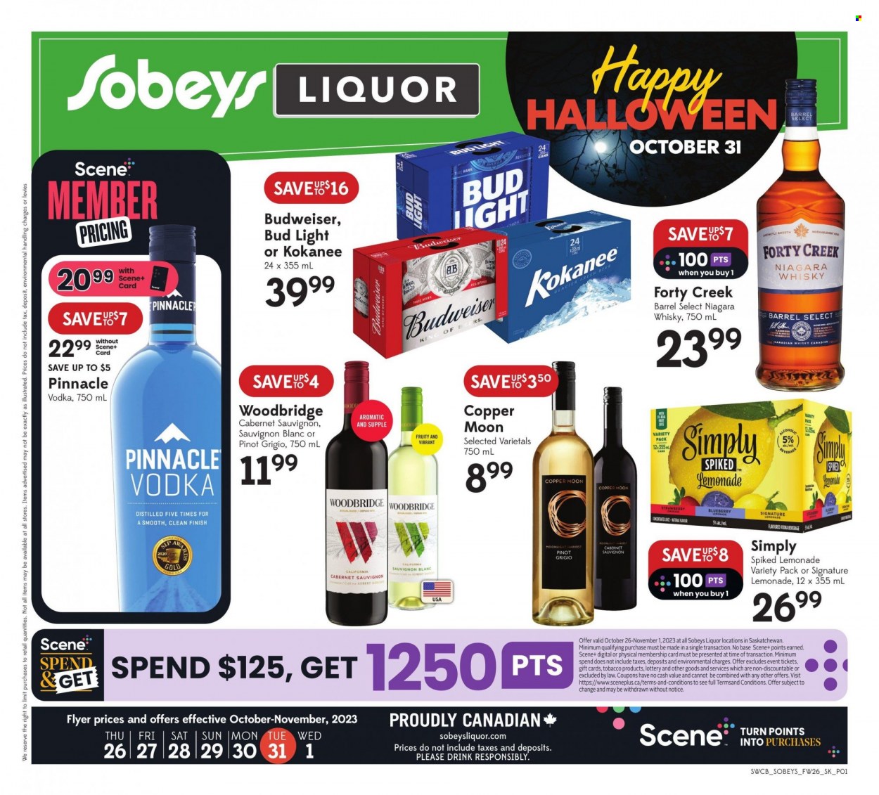 Sobeys Liquor flyer - October 26, 2023 - November 01, 2023. Page 1