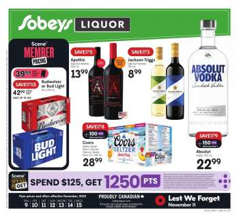 Circulaire Sobeys Liquor - 09 Novembre 2023 - 15 Novembre 2023.