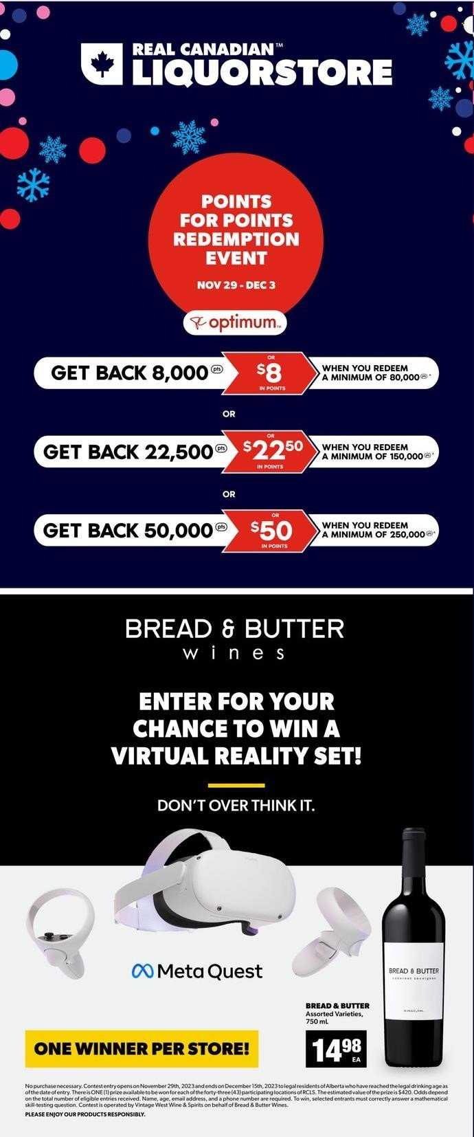 Real Canadian Liquorstore flyer - November 29, 2023 - December 03, 2023. Page 1