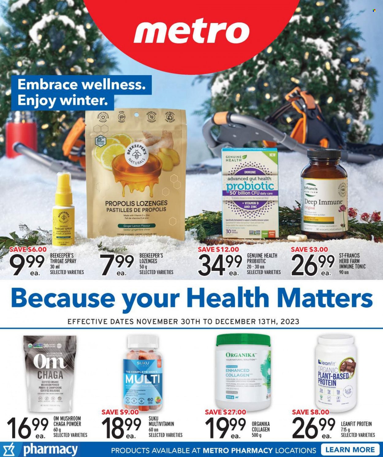 Metro flyer - November 30, 2023 - December 13, 2023. Page 1