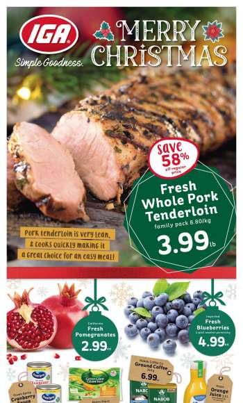 IGA Simple Goodness Flyer - December 22, 2023 - December 28, 2023.
