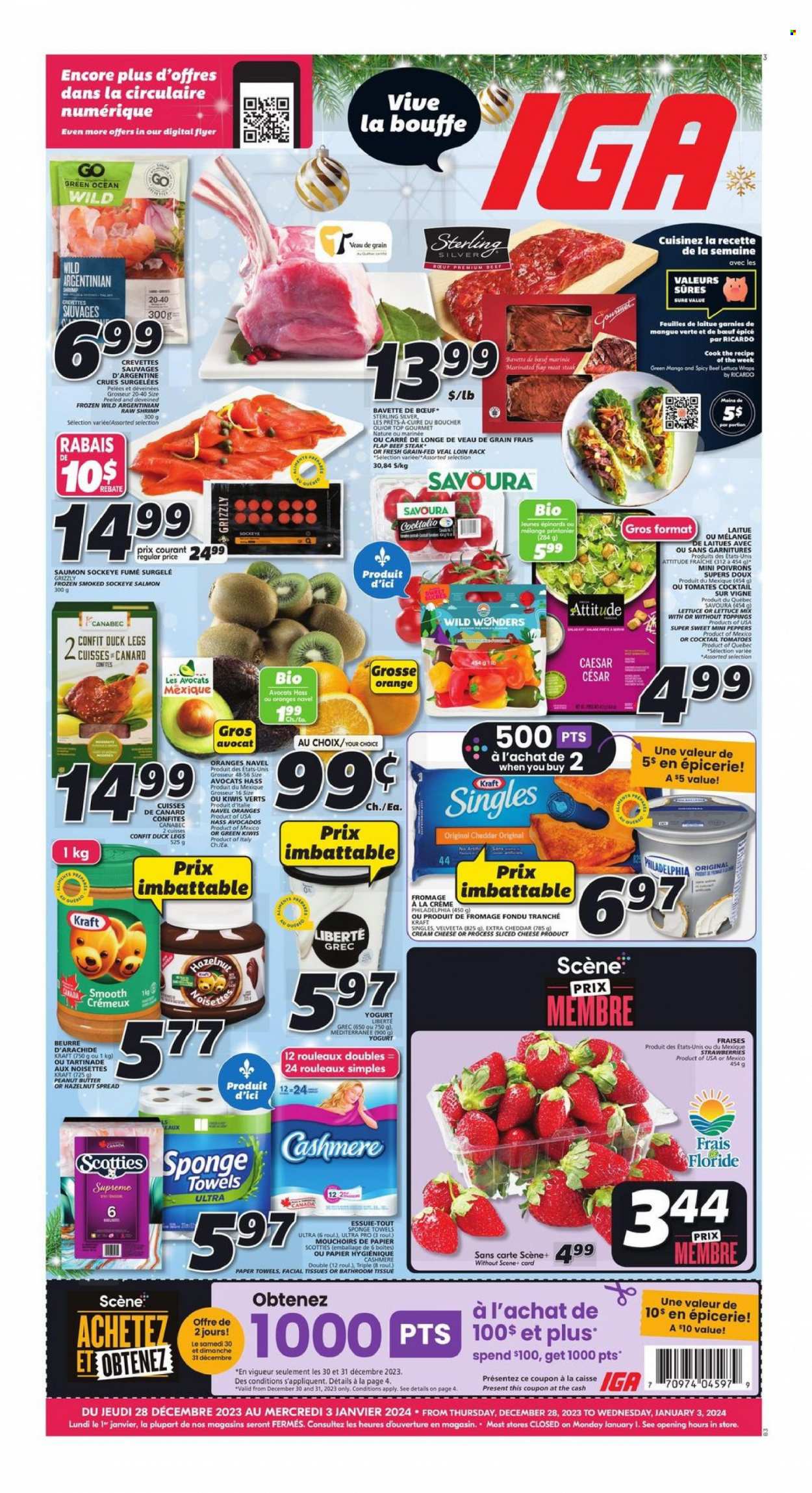 IGA flyer - December 28, 2023 - January 03, 2024. Page 1