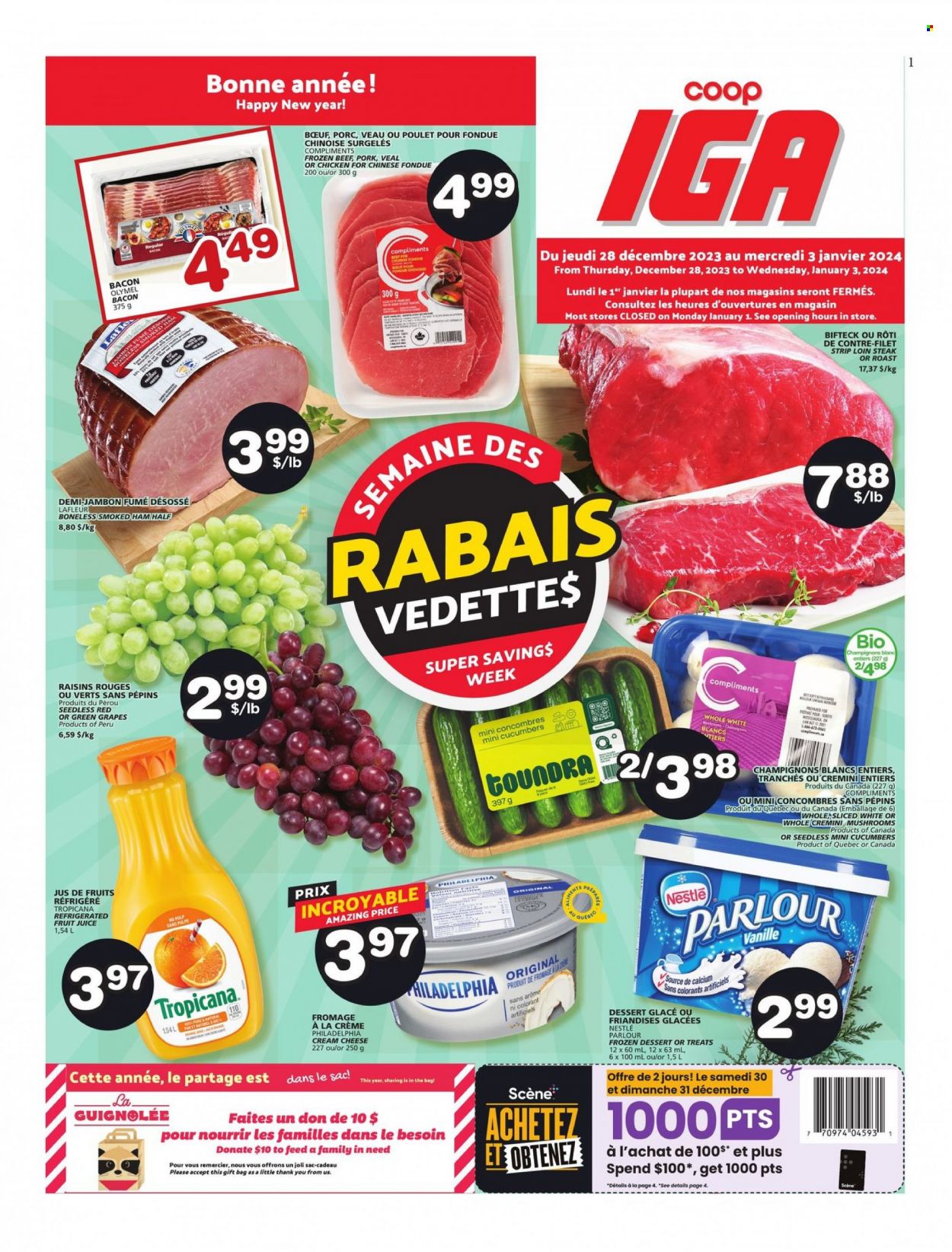 IGA flyer - December 28, 2023 - January 03, 2024. Page 1
