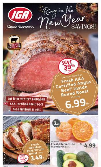 IGA Simple Goodness Flyer - December 29, 2023 - January 04, 2024.
