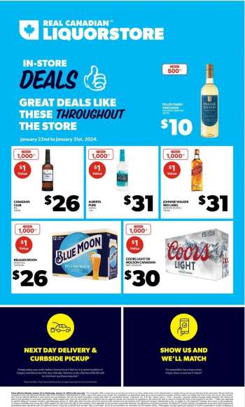 Circulaire Real Canadian Liquorstore - 22 Janvier 2024 - 31 Janvier 2024.
