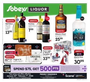 Sobeys Liquor Flyer - January 25, 2024 - February 07, 2024.