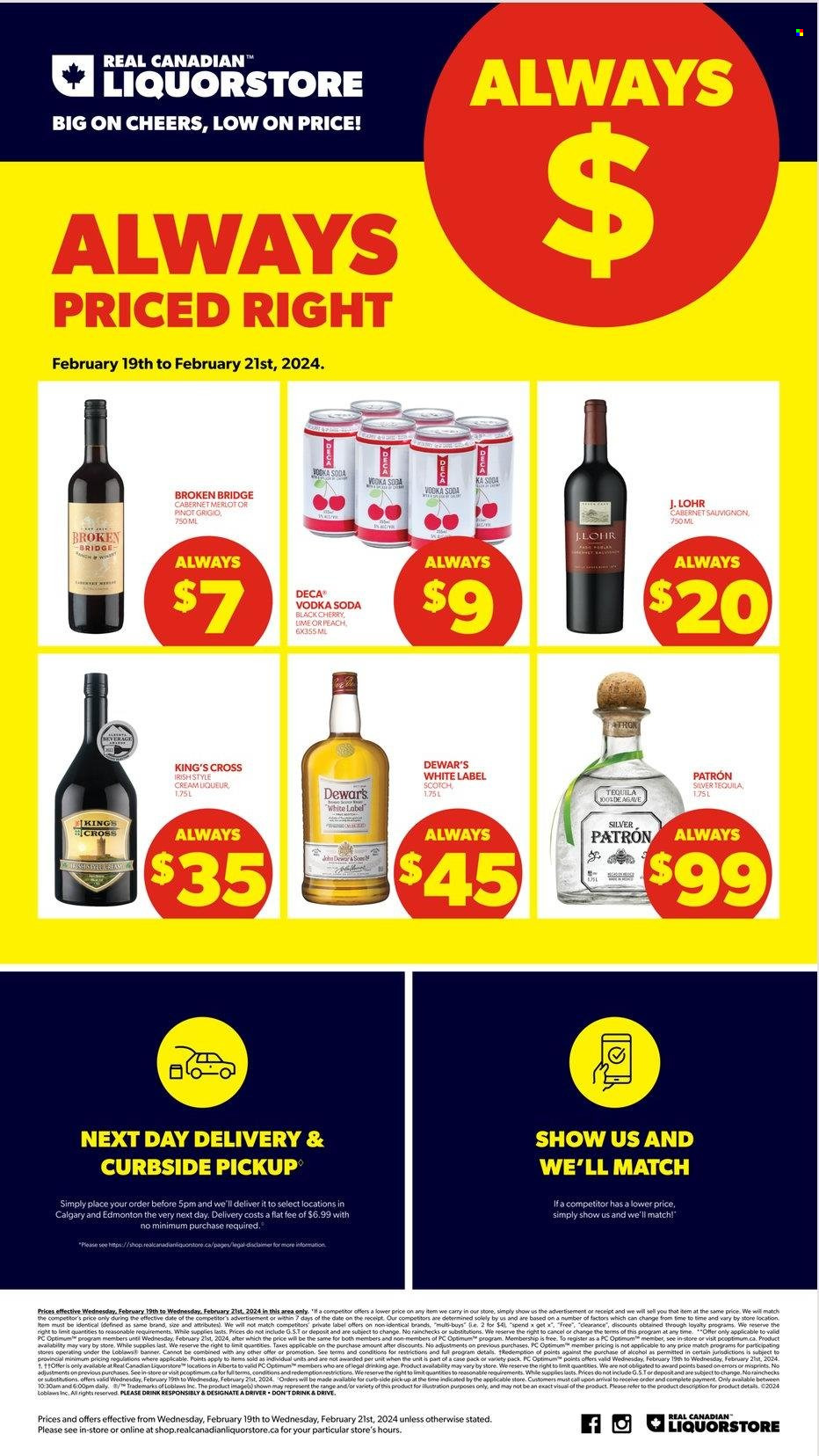 Real Canadian Liquorstore flyer - February 19, 2024 - February 21, 2024. Page 1