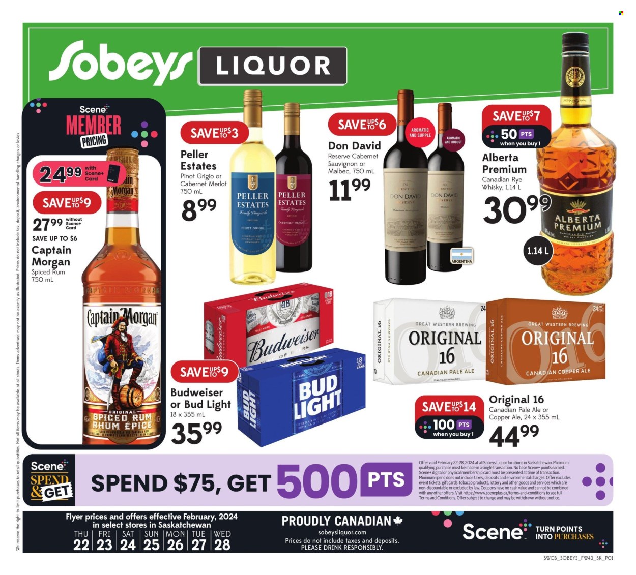 Sobeys Liquor flyer - February 22, 2024 - February 28, 2024. Page 1