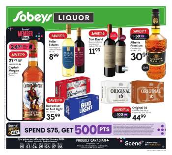 Circulaire Sobeys Liquor - 22 Février 2024 - 28 Février 2024.