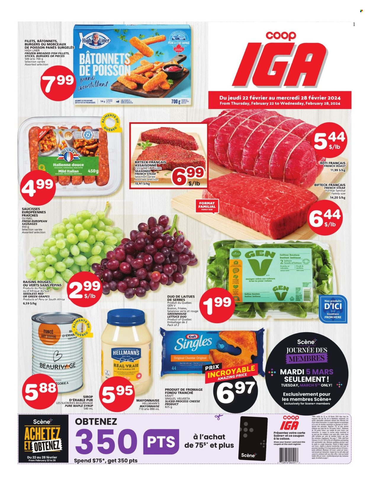 IGA flyer - February 22, 2024 - February 28, 2024. Page 1