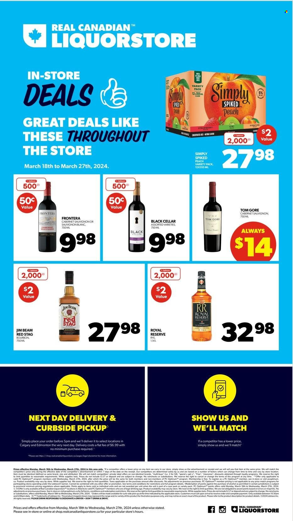 Real Canadian Liquorstore flyer - March 18, 2024 - March 27, 2024. Page 1
