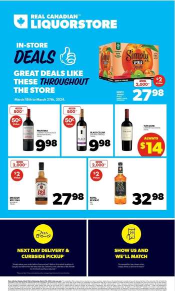 Circulaire Real Canadian Liquorstore - 18 Mars 2024 - 27 Mars 2024.