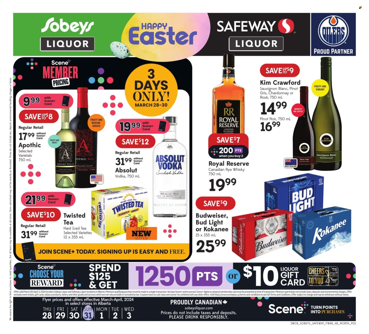 Sobeys Liquor flyer - March 28, 2024 - April 03, 2024. Page 1