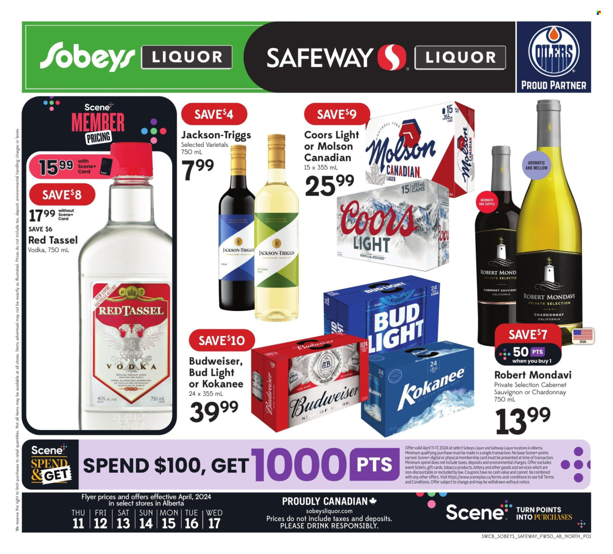 Sobeys Liquor flyer - April 11, 2024 - April 17, 2024. Page 1