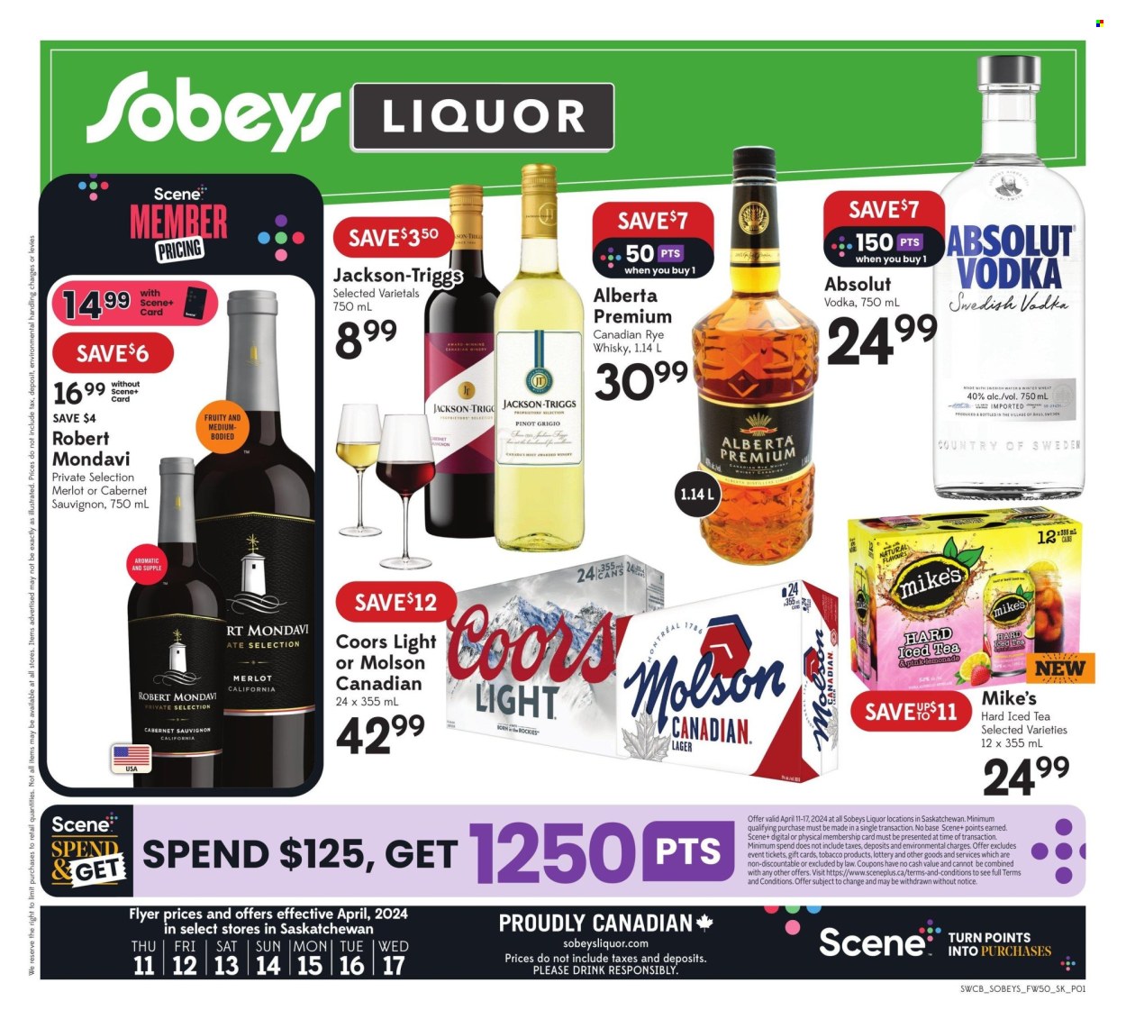 Sobeys Liquor flyer - April 11, 2024 - April 17, 2024. Page 1