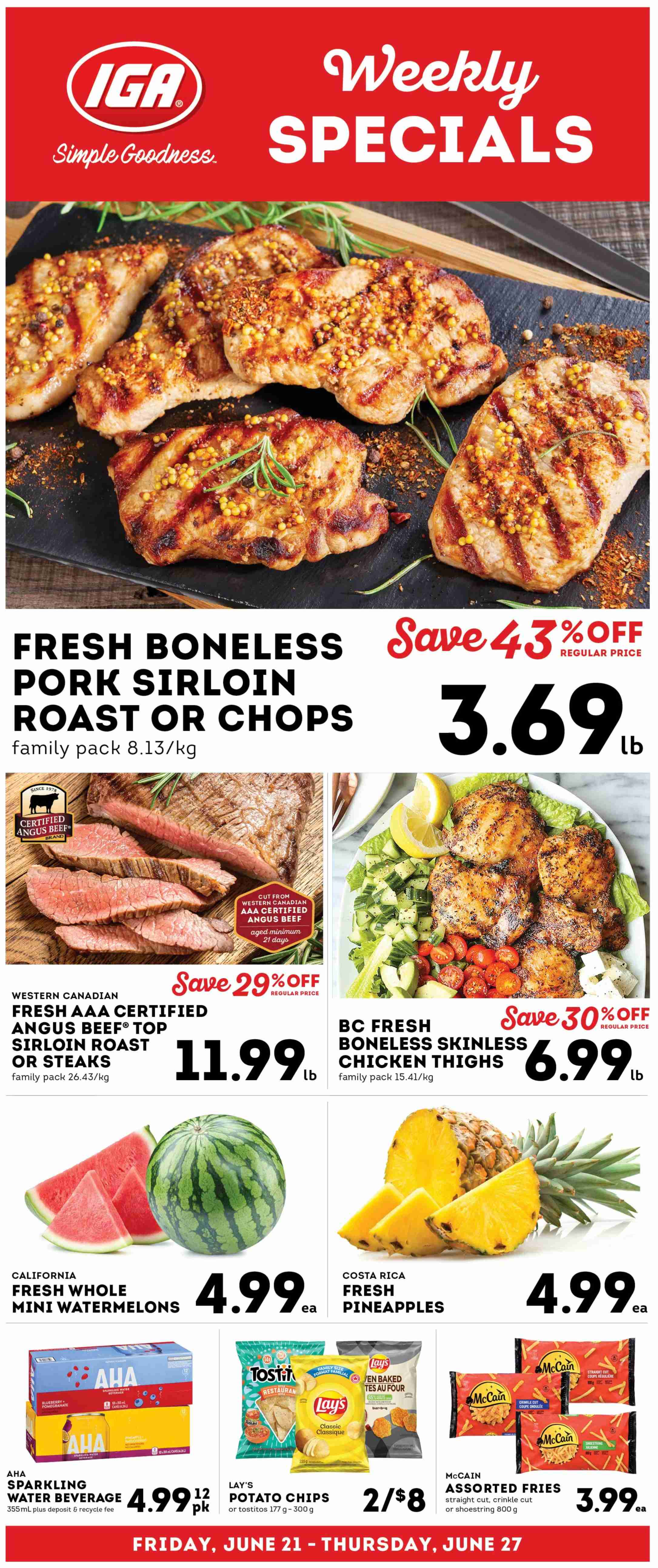 IGA Simple Goodness flyer - June 21, 2024 - June 27, 2024. Page 1