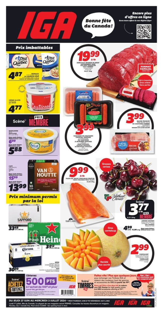 IGA flyer - June 27, 2024 - July 03, 2024. Page 1