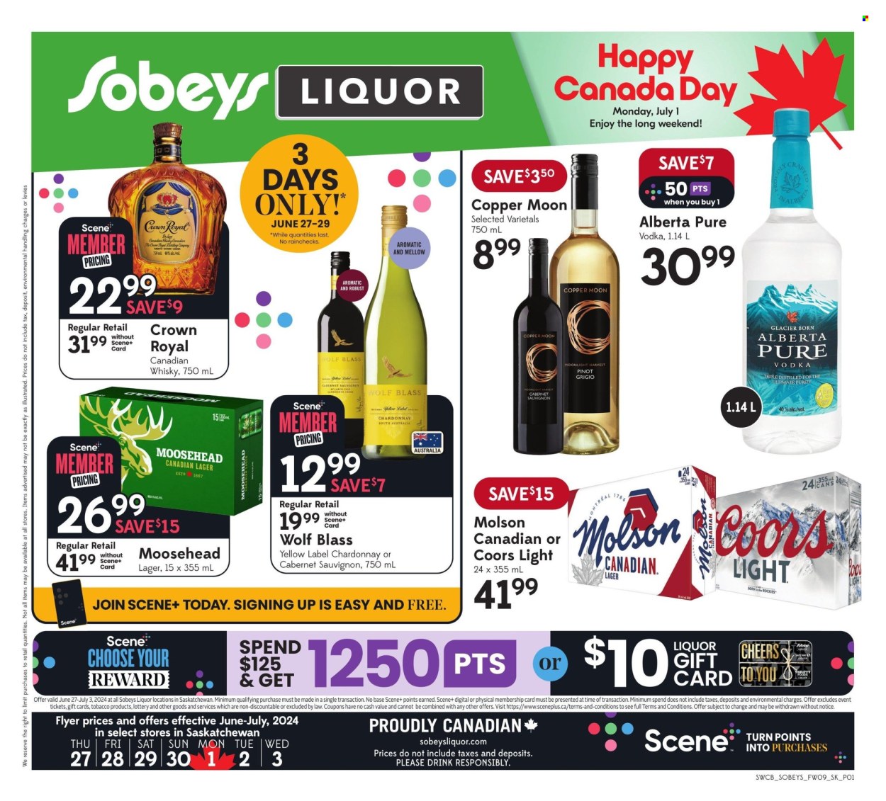 Sobeys Liquor flyer - June 27, 2024 - July 03, 2024. Page 1