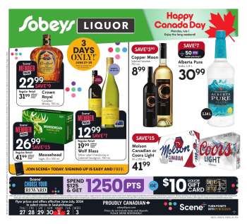 Circulaire Sobeys Liquor - 27 Juin 2024 - 03 Juillet 2024.