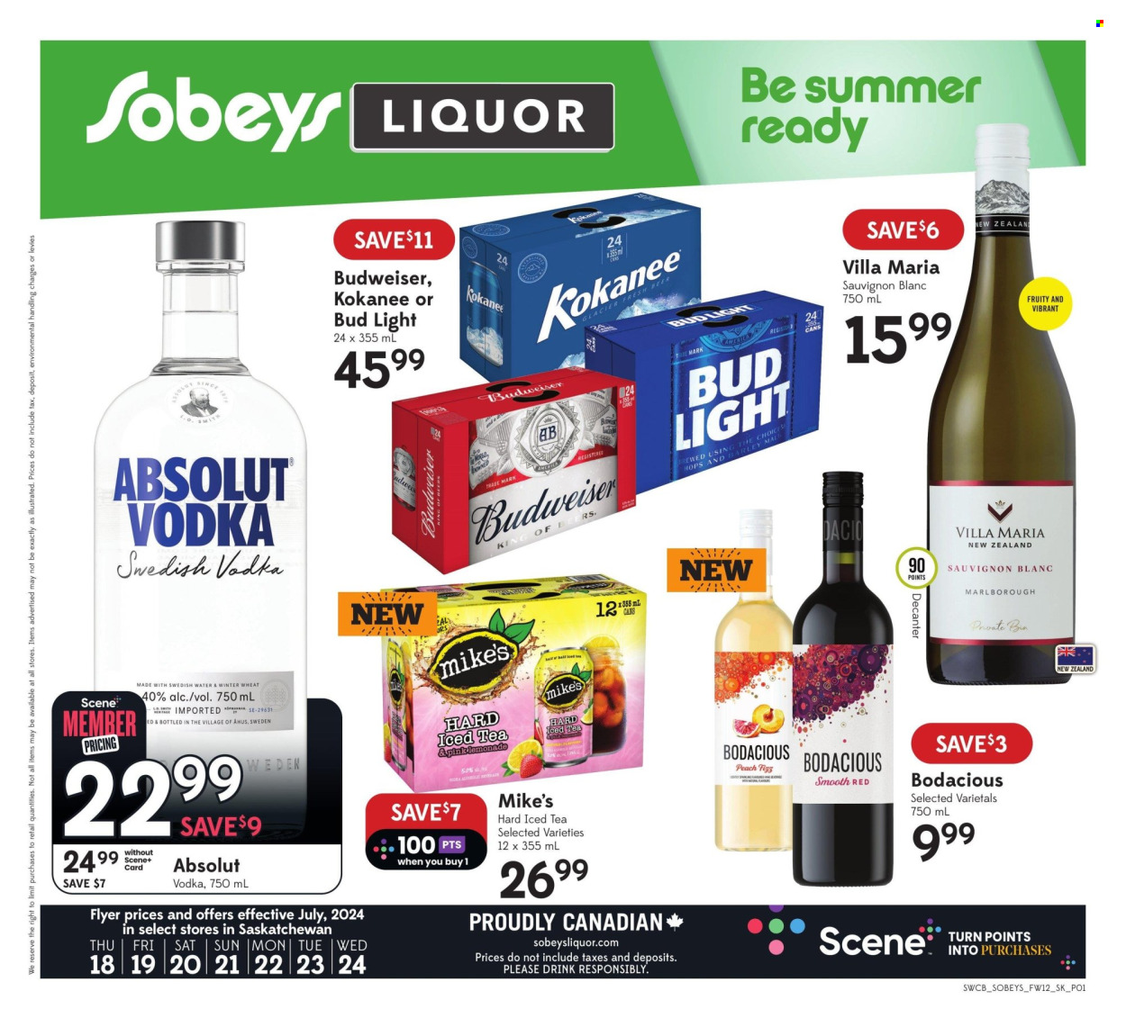 Sobeys Liquor flyer - July 18, 2024 - July 24, 2024. Page 1