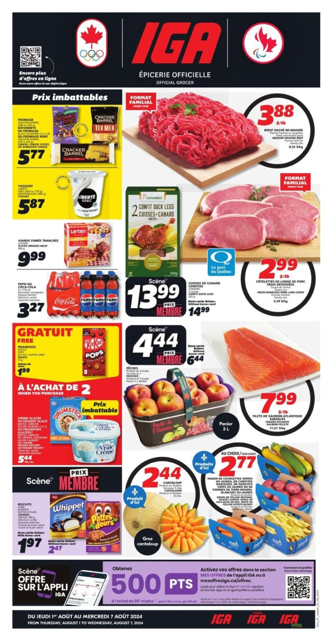 IGA flyer - August 01, 2024 - August 07, 2024. Page 1