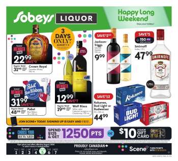 Circulaire Sobeys Liquor - 01 Août 2024 - 07 Août 2024.