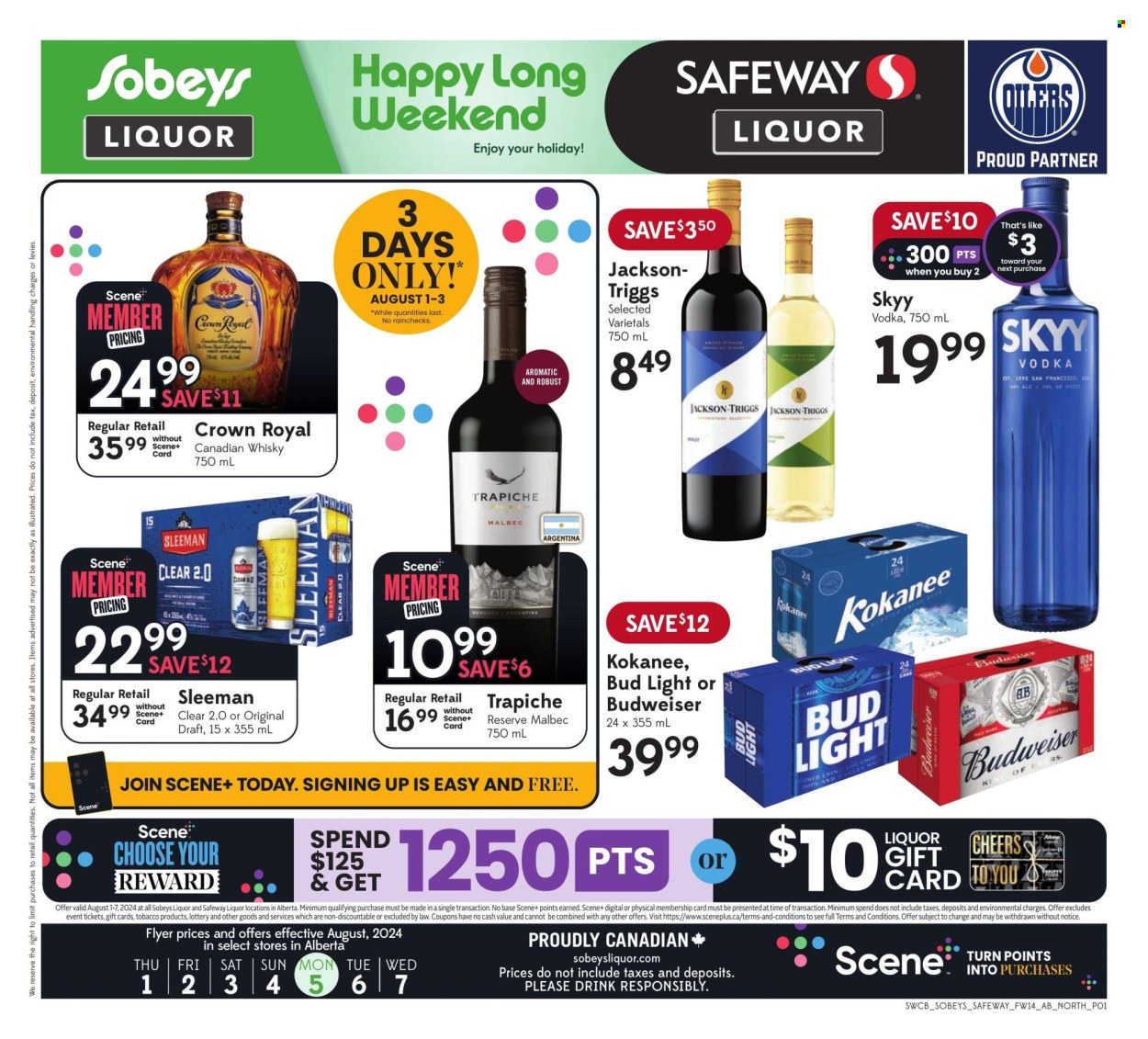 Sobeys Liquor flyer - August 01, 2024 - August 07, 2024. Page 1