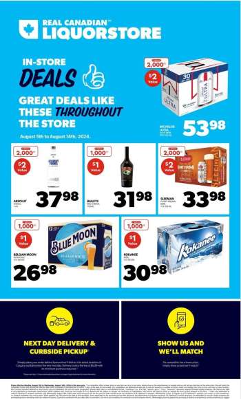Circulaire Real Canadian Liquorstore - 05 Août 2024 - 14 Août 2024.