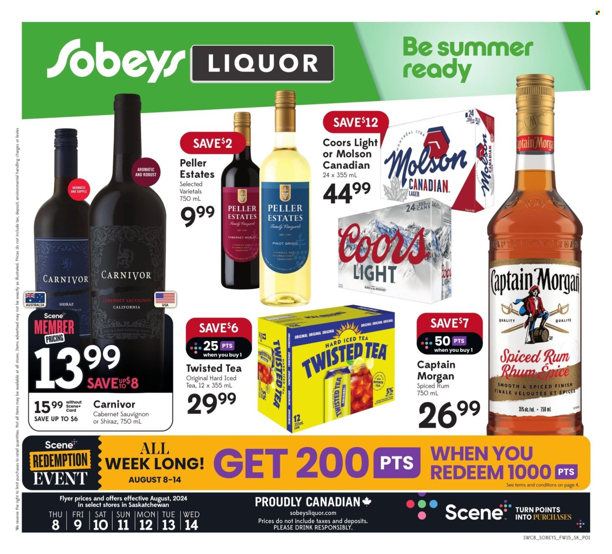 Sobeys Liquor flyer - August 08, 2024 - August 14, 2024. Page 1
