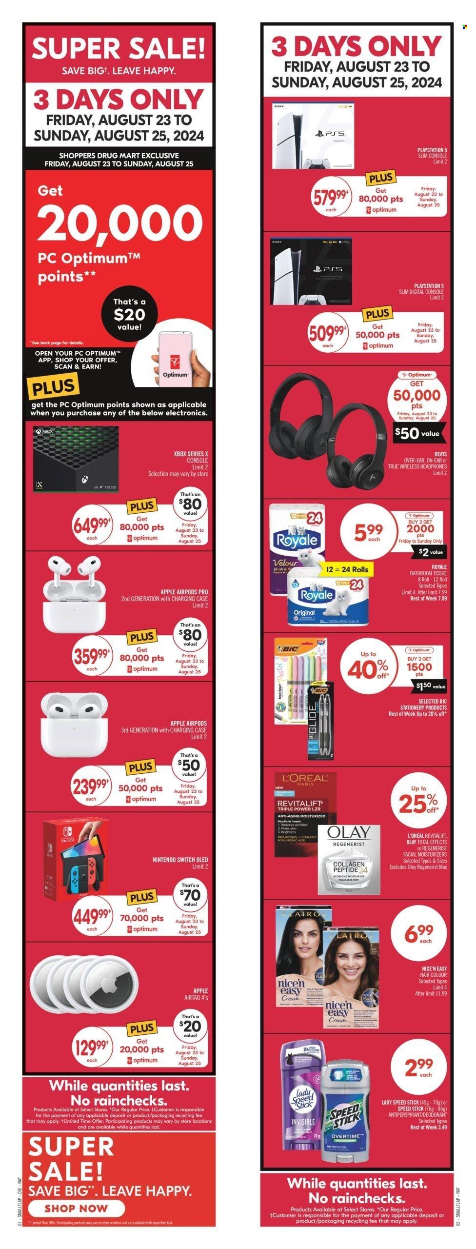 Shoppers Drug Mart flyer - August 24, 2024 - August 29, 2024. Page 1