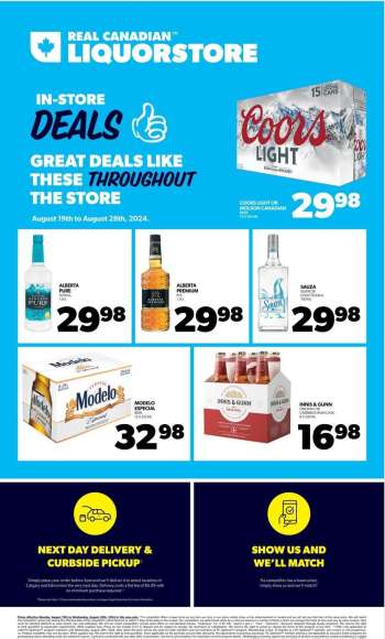 Circulaire Real Canadian Liquorstore - 19 Août 2024 - 28 Août 2024.