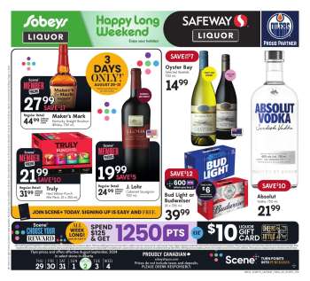 Circulaire Sobeys Liquor - 29 Août 2024 - 04 Septembre 2024.