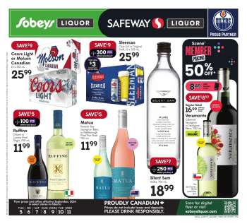Circulaire Sobeys Liquor - 05 Septembre 2024 - 11 Septembre 2024.