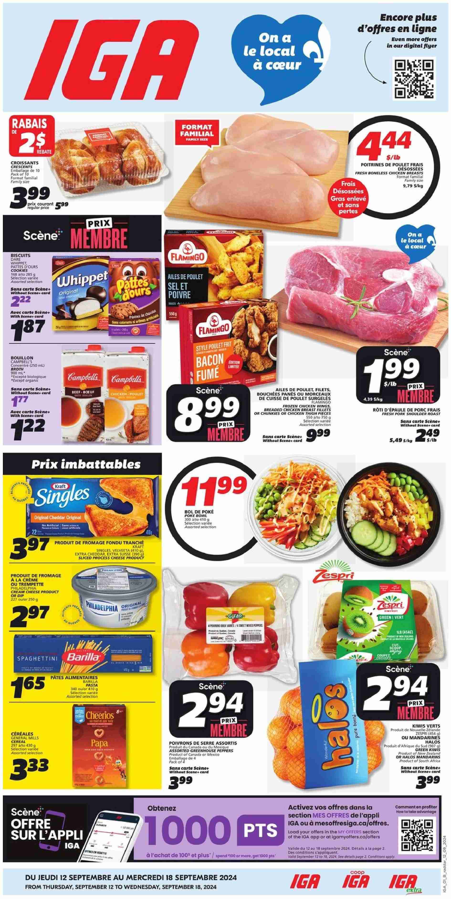 IGA flyer - September 12, 2024 - September 18, 2024. Page 1