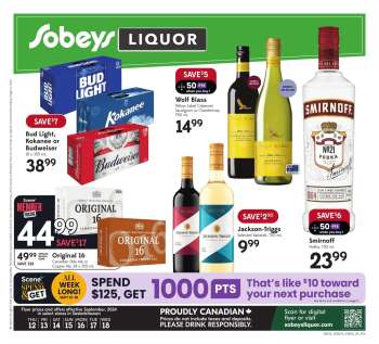 Circulaire Sobeys Liquor - 12 Septembre 2024 - 18 Septembre 2024.